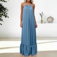 thumbnail image 6 of Awdenio Summer Dresses for Women Casual Maxi Dresses Solid Backless Sleeveless Spaghetti Strap Loose Travel Beach Vacation Sundress, 6 of 6