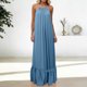 thumbnail image 5 of Faldas Largas de las Mujeres de la Ropa de Cama Se Sienten Sueltas Casual Doblado con Pliegues Falda de Suspensión Ajustable, Ropa de Dormir para el Hogar, 5 of 7
