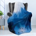 thumbnail image 4 of East Soft Flannel Fleece Blanket, Sunrise with Bamboo Raft at Yangshuo on Li River China Fishing Boat Scenic Mist, Cozy Plush for Indoor and Outdoor Use, 60" x 80", Royal Blue Aqua, by Ambesonne, 4 of 5
