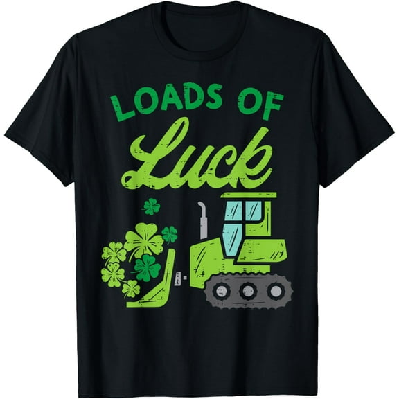 Load Of Luck Bulldozer Shamrock St Patricks Day Kids Boys T-Shirt
