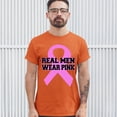 thumbnail image 3 of Tee Hunt Real Men Wear T-Shirt Breast Cancer Awareness Month Men's Novelty Shirt, Orange, 3X-Large, 3 of 5