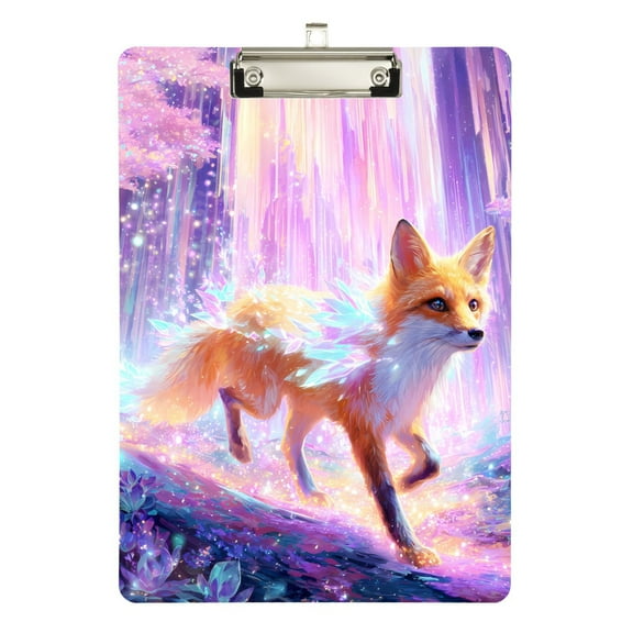 ALAZA Plastic Clipboard A4 Letter Size Decorative Clipboards for Students Women Men 9" x 12.5" Magic Fox Forest