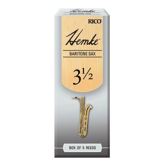 Hemke Baritone Saxophone Reeds, Strength 3.5, 5-pack