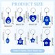 thumbnail image 2 of 8 llaveros de cristal azul con colgante en forma de lágrima, corazón, palma, tortuga, estrella, casa, ojos redondos planos, para hombres y mujeres, bolsos y decoraciones., 2 of 6