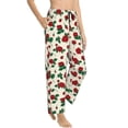 thumbnail image 2 of Naloa Rose Flowers Print Women’s Ultra-Soft Comfy Pajama Lounge Pants with Pockets & Drawstring, 2 of 8