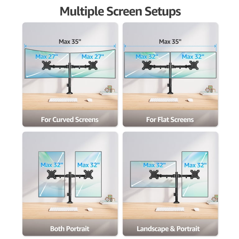 HOMOUNT Dual Monitor Desk Mount Adjustable Arm photo 8
