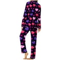 thumbnail image 7 of CZHJS Valentine's Day Womens Pajamas Long Sleeve Party Holiday Loungewear Matching Outfits Pj Sets Plus Size Pajama Wide Leg Pants and Button Down Collared Shirts Sets2 Piece, 7 of 7