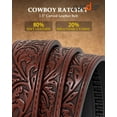 thumbnail image 3 of SUOSDEY Men's Ratchet Western Belts for Women Cowboy Cowgirl Leather Belt for Jeans Pants Christmas with Gift Box, 3 of 8
