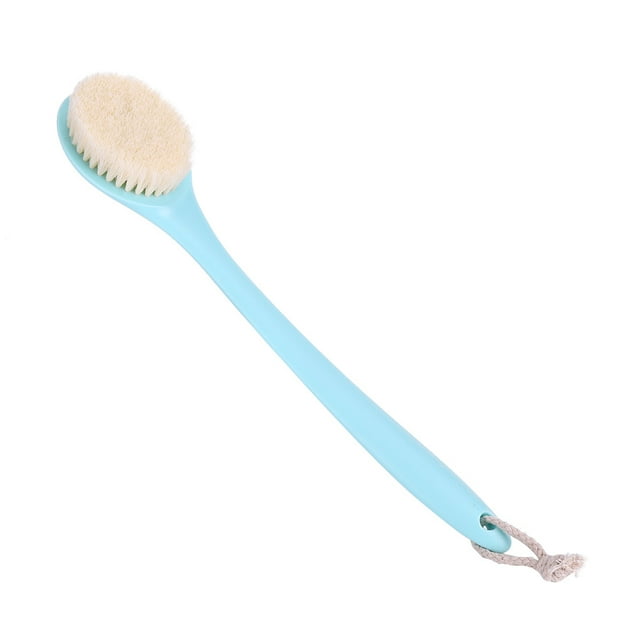 Cepillo corporal con mango para masajeador y depurador de espalda para ducha de baño de spa (azul)