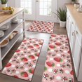thumbnail image 2 of Pink Cow Strawberry Hat Pattern Kitchen Rugs Sets Of 3,Kitchen Runner Rugs Non Skid Washable,Decorative Kitchen Floor Mats for Kitchen,Sink,Laundry,17"x30"+ 17"x47" + 17"x59", 2 of 6