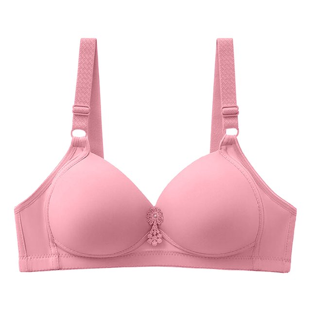 Sujetador de color sólido con ajuste de tres botones, cómodo, sexy, sin llantas para mujer Fridja nalpqowj7636