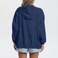 thumbnail image 4 of FDGIU Women's Oversized Hooded Windbreaker Jacket, Full Zip Elastic Cuff Lightweight Casual Coat with Zipper Side Pockets for Hiking Beach Travel Daily Layering, 4 of 8