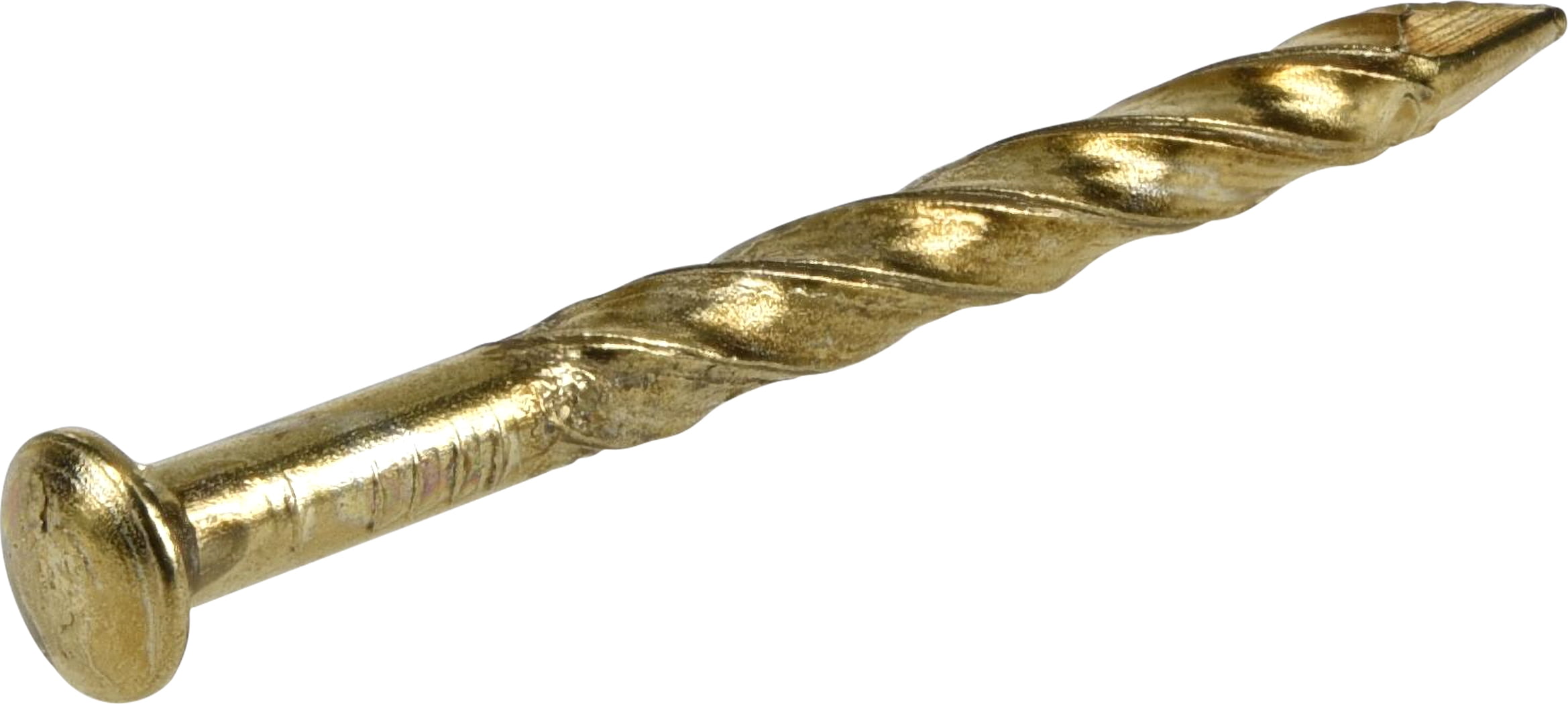 (2 pack) Fas-n-tite Spiral Nails, 13 x 1-1/4", Steel, Brass Plated, Brass Color, 1.0 oz pack