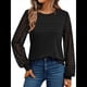 thumbnail image 3 of Camisas de Larga para Mujer, Blusas Elegantes e Informales de Encaje, Conjuntos de Otoño 2025, Camisetas y Ropa de Trabajo. Negro XL, 3 of 8