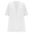 thumbnail image 6 of BXINGOHAI Lightweight Summer Cardigan for Women Short Sleeve Loose Open Front White XL, 6 of 6