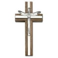 thumbnail image 2 of 4 inch Risen Christ Cross, Walnut w/ Antique Silver inlay, 2 of 3