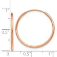 thumbnail image 3 of Primal Gold 14 Karat Rose Gold 1.2mm Endless Hoop Earrings, 3 of 5