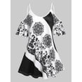 thumbnail image 1 of Tallas grandes Tribal Impreso en el hombro frío. Rosegal Camisetas tallas grandes, 1 of 5