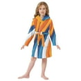 thumbnail image 6 of FORMRS Niños Bathrobe Unisex Hooded Robe Soft Plush Pajamas Sleepwear, Size 2-3T, Orange Abstract Wavy, 6 of 7