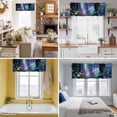 thumbnail image 5 of Forests Valance Curtain Oil Painting Spring Colored Flowers Shiny Forest Window Valances Rod Pocket Short Curtains Window Treatments for Kitchen Bedroom Bathroom Laundry 60" x 14", 5 of 9