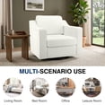 thumbnail image 6 of COOLHUT Swivel Accent Chair, Linen Fabric Modern Upholstered Armchair with Plump Back Pillow, Comfort Barrel Reading Chair for Living Room Bedroom, White, 6 of 11