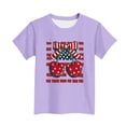 thumbnail image 5 of Avrnliq Girls Patriotic Cherry American Flag T-Shirt, 4th of July Kids Graphic Tee, USA Stars Stripes Summer Casual Short Sleeve Shirt, Independence Day Gift,Size 9-10T, 5 of 6