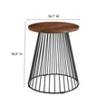 thumbnail image 5 of Valeo Round Wood and Metal Side Table in Walnut, 5 of 9