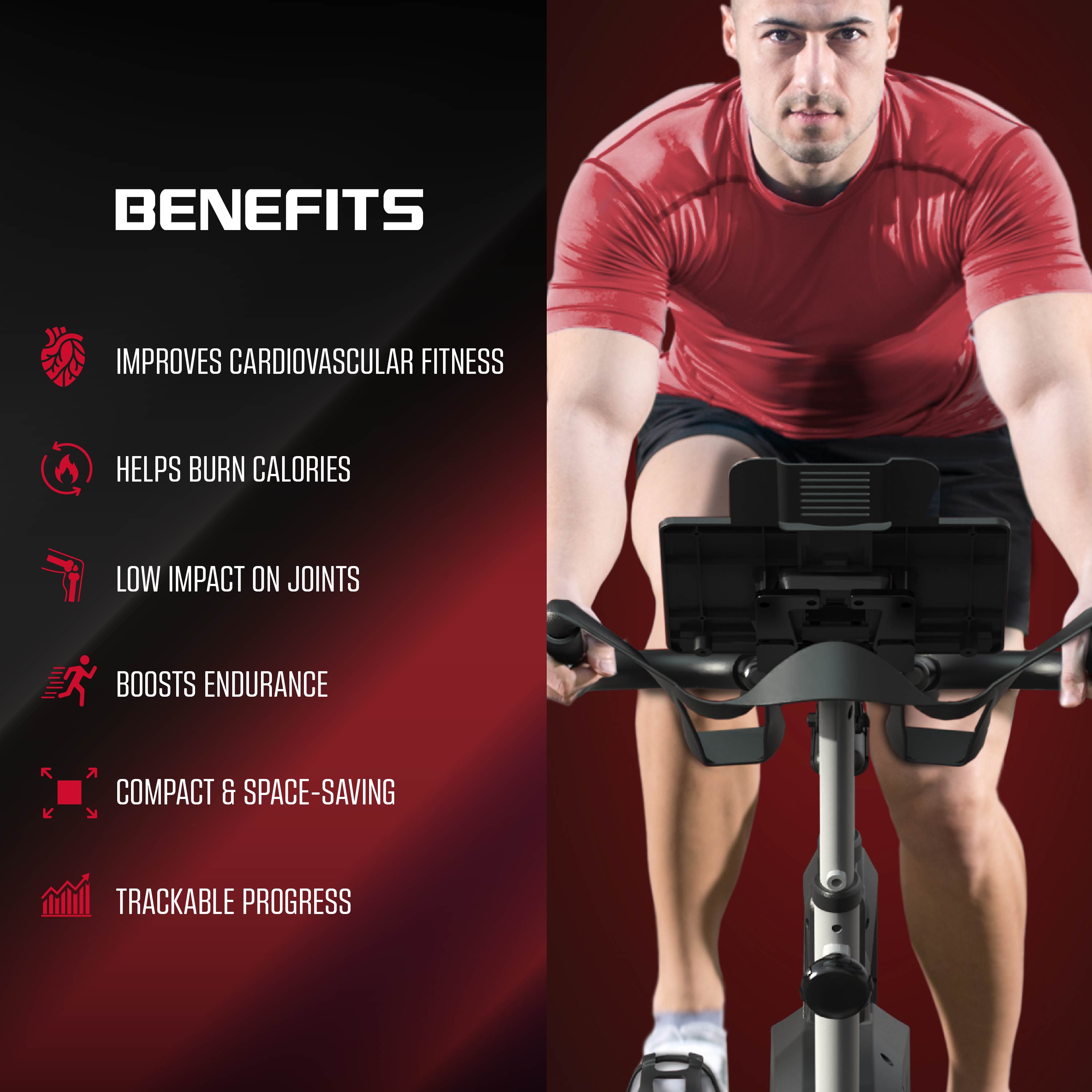 FitRx Hyper Indoor Exercise Bike, Adjustable Magnetic Resistance Stationary Cardio Workout Bike with LCD Screen for Home Workouts