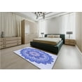 thumbnail image 5 of Ahgly Company Machine Washable Indoor Round Transitional Blue Angel Blue Area Rugs, 8' Round, 5 of 7