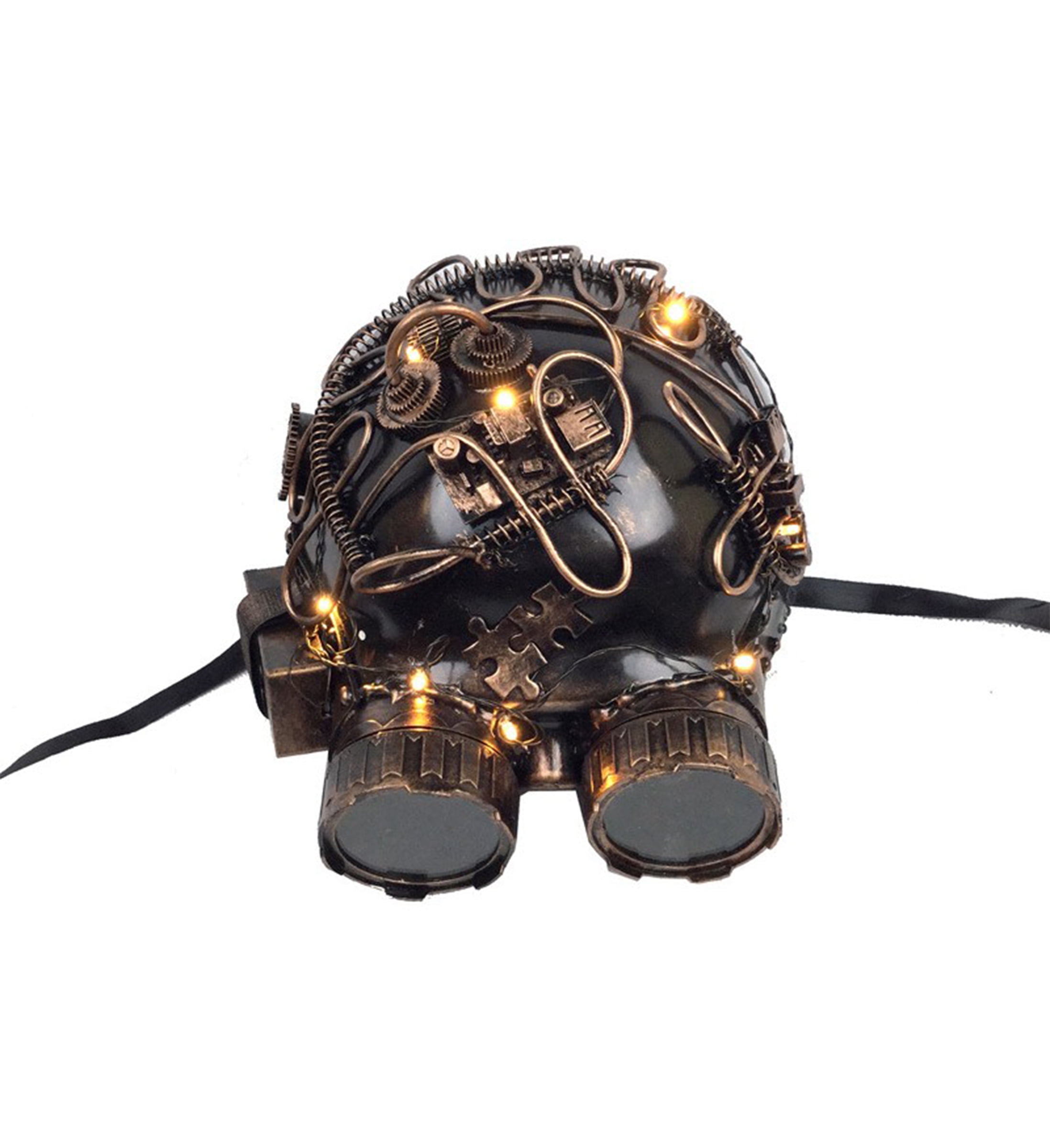 Steampunk Mechanical TOP Hat Burning man Cosplay Costume Halloween Party lightup 