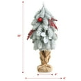 thumbnail image 4 of Costway 19"Snow Floqué Table Pin de Noël avec Cônes de Pin et Baies Rouges, 4 of 10