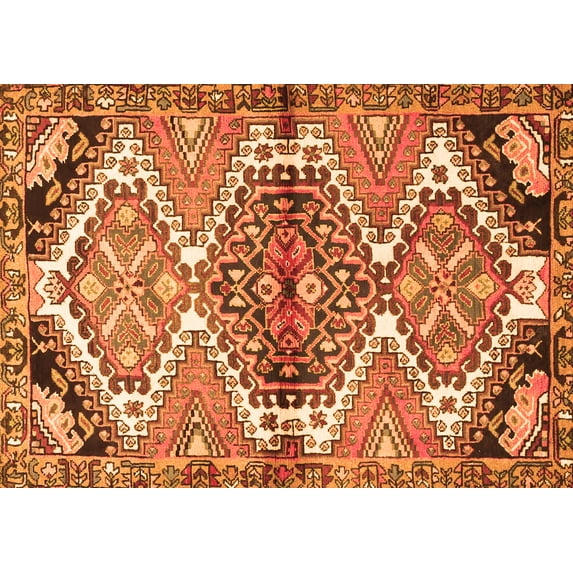 Ahgly Company Indoor Rectangle Persian Orange Traditional Area Rugs, 8' x 10'