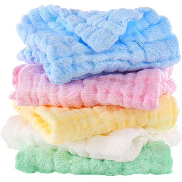 Toalla para bebé de 5 piezas, toalla facial para niños, toalla para lavado de bebé, 11,8*11,8 pulgadas