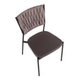 thumbnail image 3 of LumiSource Black Metal, Grey PU, Light Brown Fabric Braided Tania Chair - Set of 2, 3 of 8