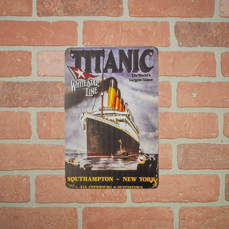 Retro Metal Titanic Wall Art Sign Vintage Movie Ad Poster Nautical Bar Pub Decor Retro Metal Titanic Wall Art Sign Vintage Movie Ad Poster Nautical Bar Pub Decor