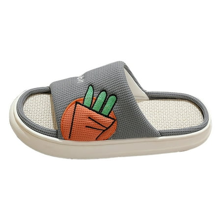 

WEAIXIMIUNG Mens Sandals Indoor Thick Soled Sof t Bottomed Linen Floor Slippers Comfortable and Breathable Couple Radish Open Toe Linen Slippers