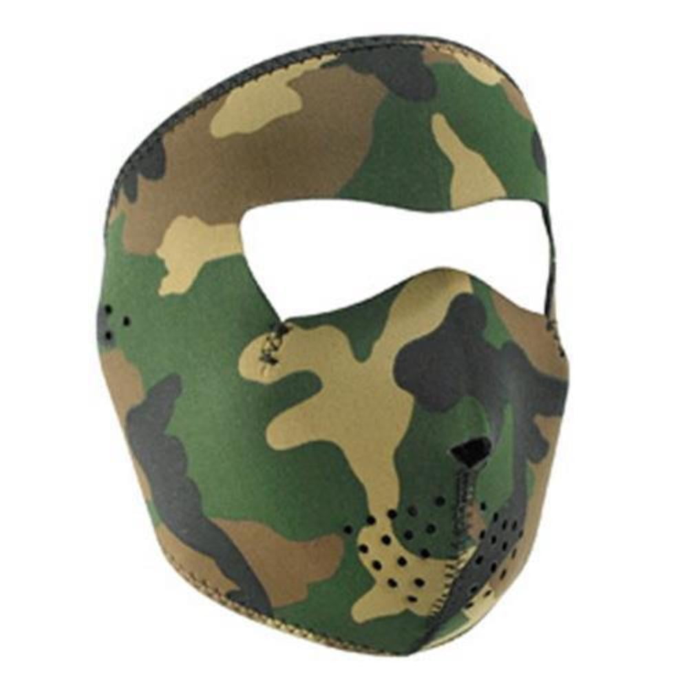 Zan Headgear Full Face Mask Woodland Camo (Green, OSFM) by Zan Headgear
