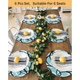 thumbnail image 4 of 13 Inch Round Placemats Set of 6, Aqua Geometric Non Slip Heat Insulation PP Table Mats, Modern Black White Striped Abstract Lines Washable Place Mats for Kitchen Dining Party Table Decor, 4 of 7