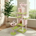 thumbnail image 3 of Jopath 71 inch flower cat tree with large condo removable flower cushion and hammock pink, 3 of 9