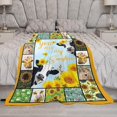 thumbnail image 6 of Cow Blanket Sunflower Farm Country Print Throw Blankets for Couch Sofa Bed Stuff Decor Lightweight Soft Cozy Fleece Plush Warm Flannel Bedding Gifts for Baby Girls Boys Kids Adults Lover 50"x60", 6 of 6