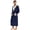 Navy/Light Grey, variant on Mens Fleece Robe, Plush Shawl Collar Two Tone Bathrobe Mid Length(Black/Dark Grey, Small-Medium)