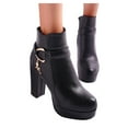 thumbnail image 3 of NOKIO Women's Chunky Platform Booties Women'S Statement Buckle Ankle Boots Fashion Women's Shoes Breathable High Heels Retro Zipper Short Boots Women'S Stylish Block Heel Ankle Boots, 3 of 9