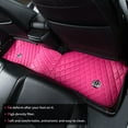 thumbnail image 5 of eing All Weather Pu Leather Floor Mats for Car SUV & Truck - 5 Pack/Set (Front & Rear), Heavy Duty Protection,Crown Car Floor Cushion,Pink, 5 of 7
