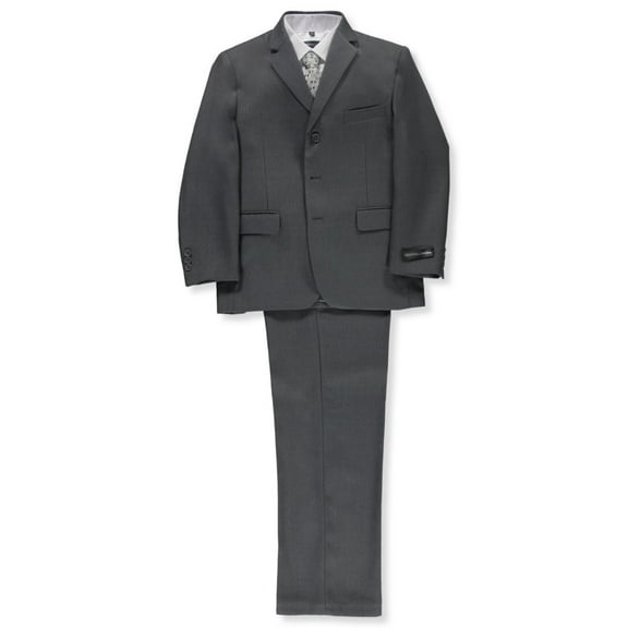Kids World Big Boys' Husky "In Charge" 5-Piece Suit (Sizes 10H - 20H) - gray, 12 husky (Big Boys Husky)