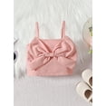 thumbnail image 4 of Toddler Girls Summer Solid Color Sleeveless Front Bow Cami Tops with Shorts Outfit, 4 of 9