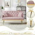 thumbnail image 5 of Timbernest Teddy Tufted Loveseat Sofa, Living Room Upholstered Sofa, Pink, 5 of 8