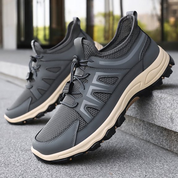 LWavelet Mens Hiking Shoes Lightweight Breathable Anti-Slip Low Top Sneakers for Walking Trekking Outdoor Shoes