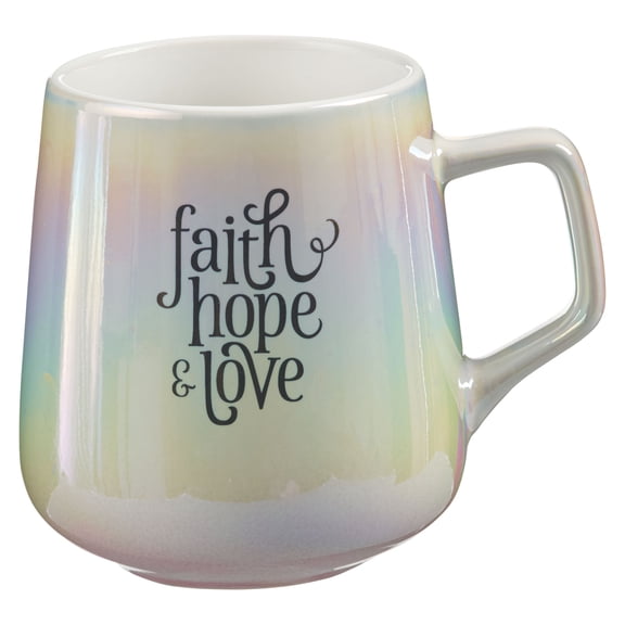 With Love Ceramic Coffee Mug: Faith Hope & Love, Medium, 12oz