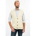 thumbnail image 4 of SAOL Men's 100% Merino Wool Sweater Vest Aran Irish V-Neck Cable Knit Sleeveless Cardigan with Buttons and Pockets, 4 of 7