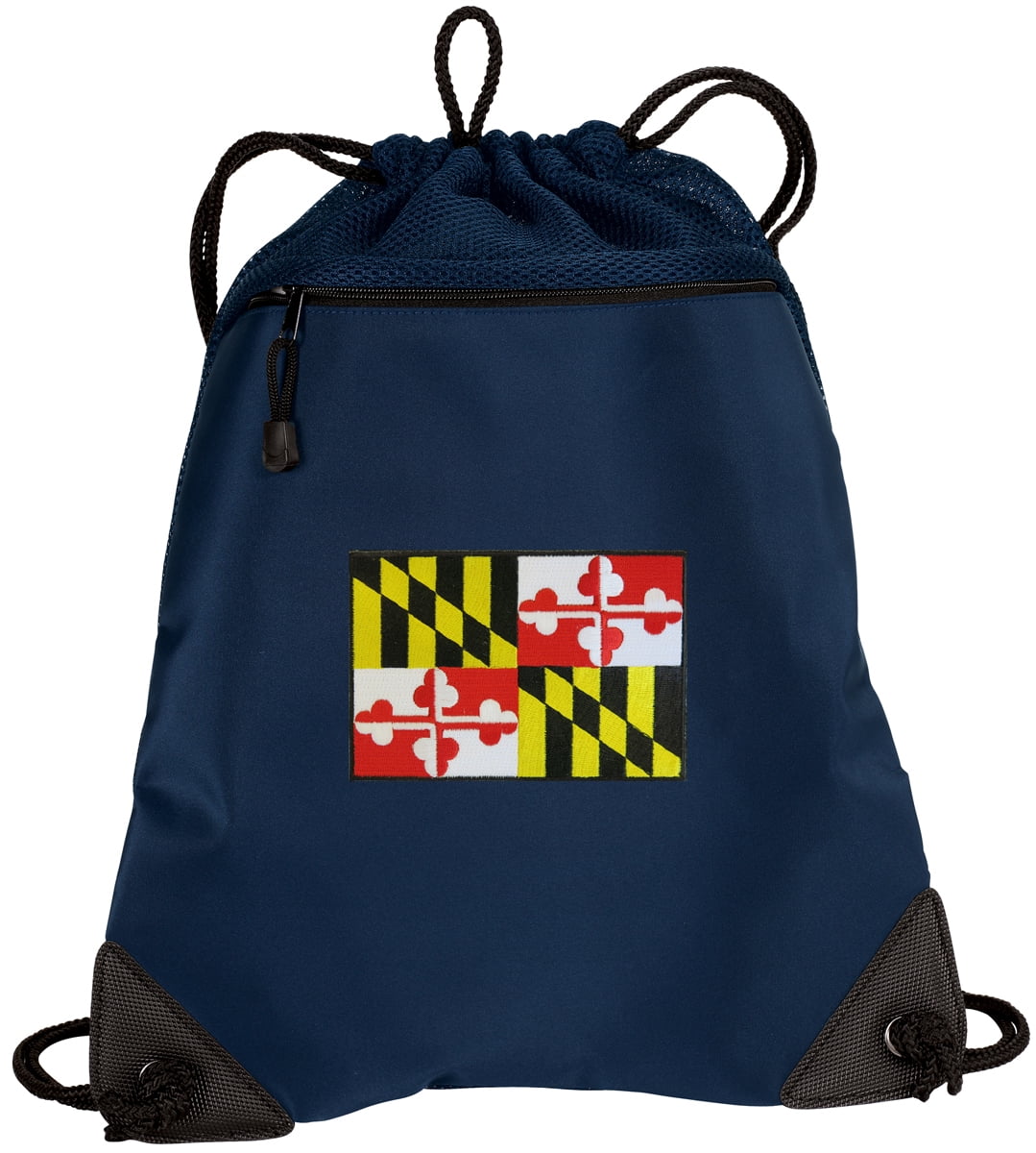 Maryland Drawstring Backpack Bag MESH & MICROFIBER Red Draw String BAGS Backpack 